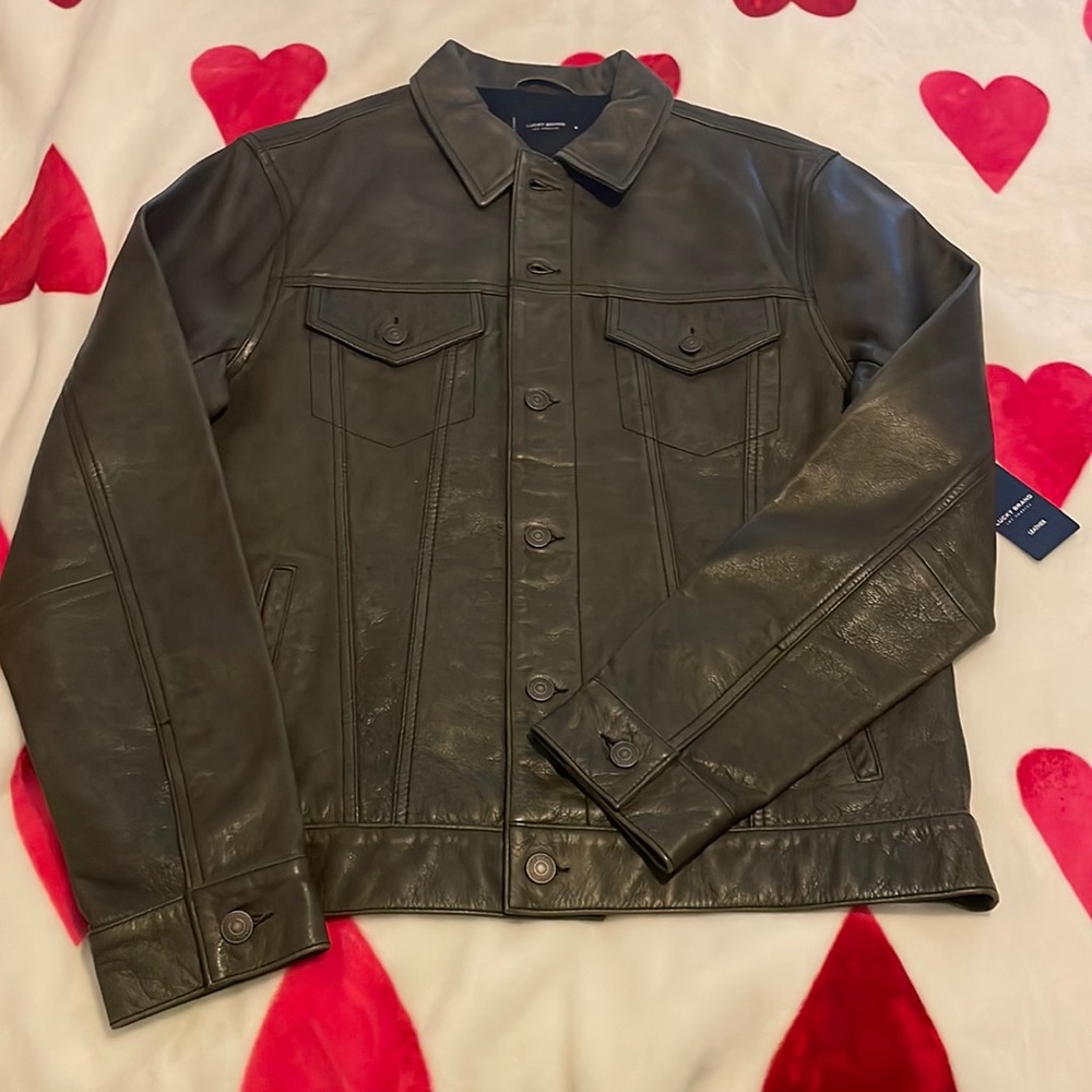 Mens Lucky Brand leather jacket